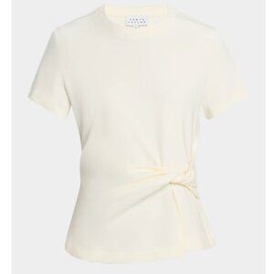Tanya Taylor Carlita Short-Sleeve Twist Top Size Large